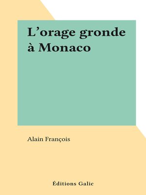 cover image of L'orage gronde à Monaco